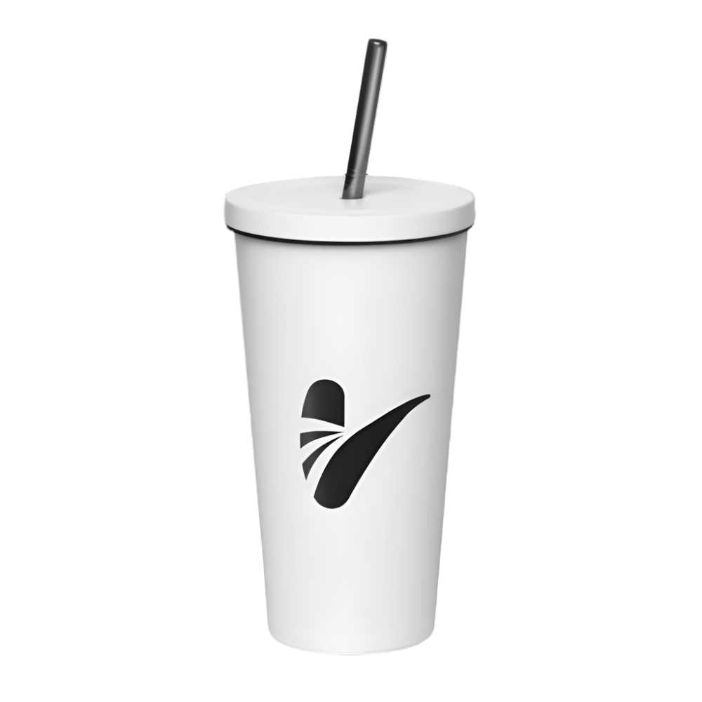 Insulated tumbler with a straw